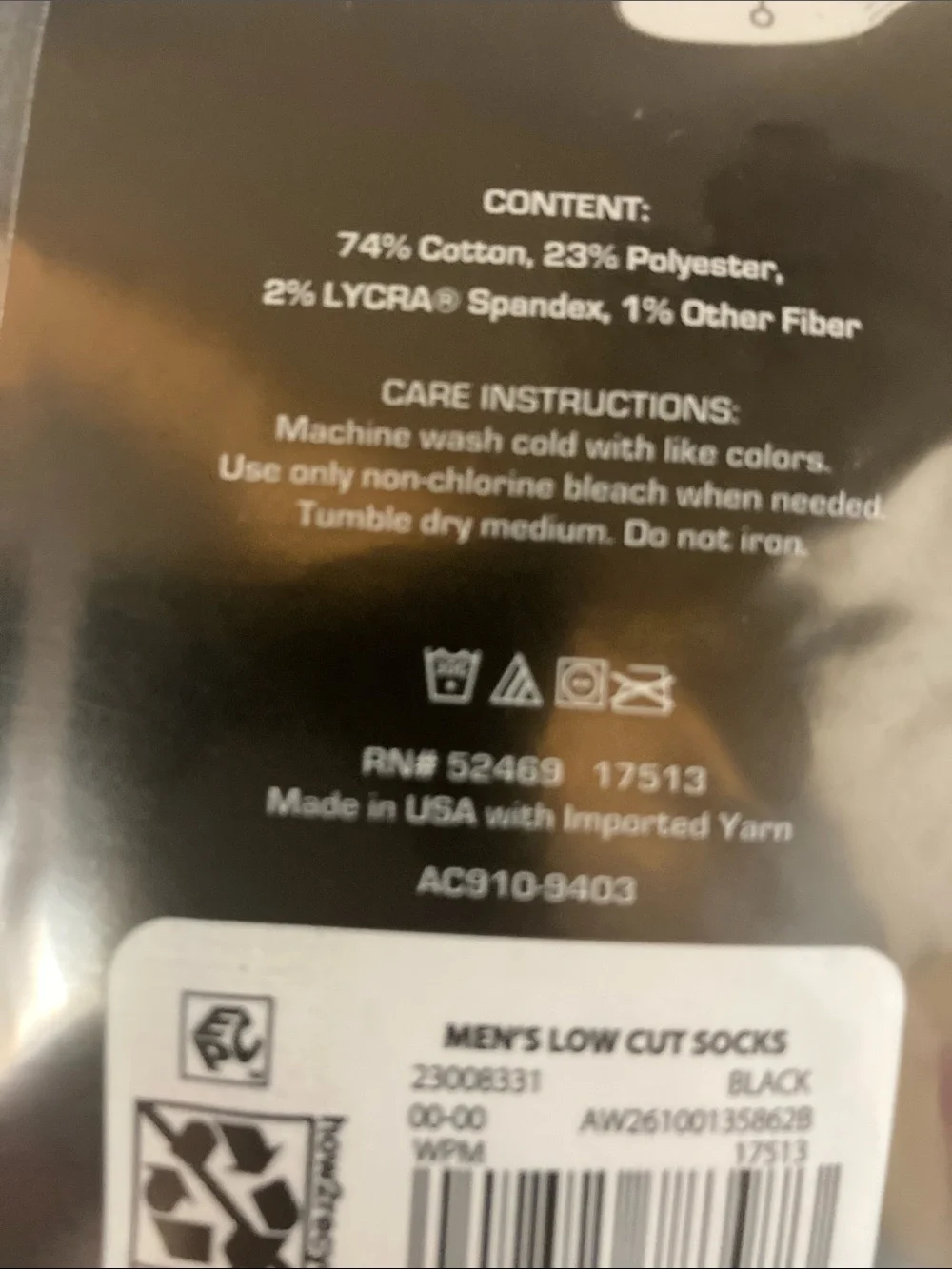 Athletic Works Men’s Low Cut Socks - Black